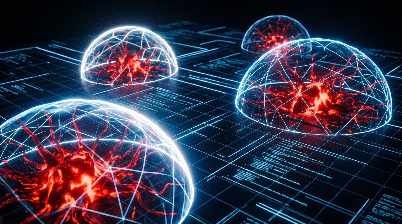 Cyber defense containment and restricted access illustration