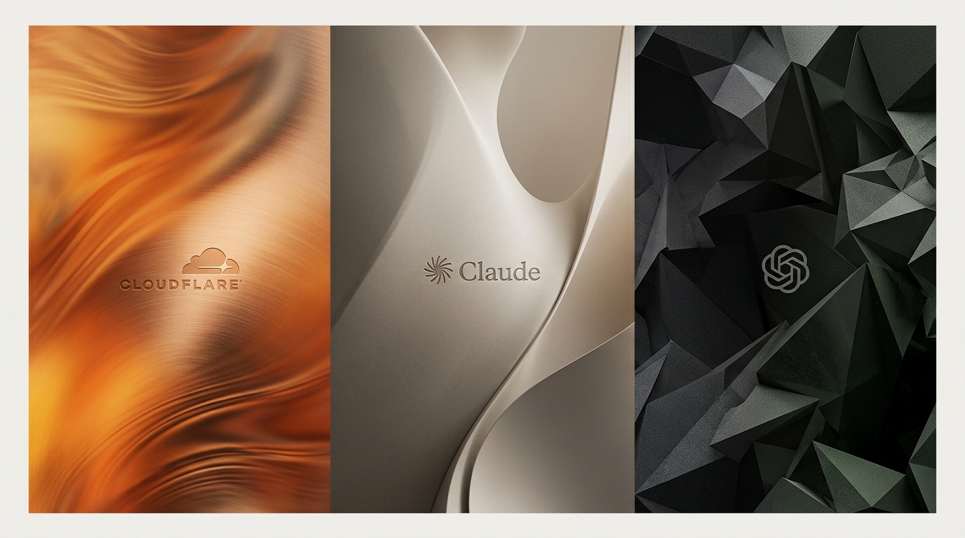 AI workflow layer editorial triptych