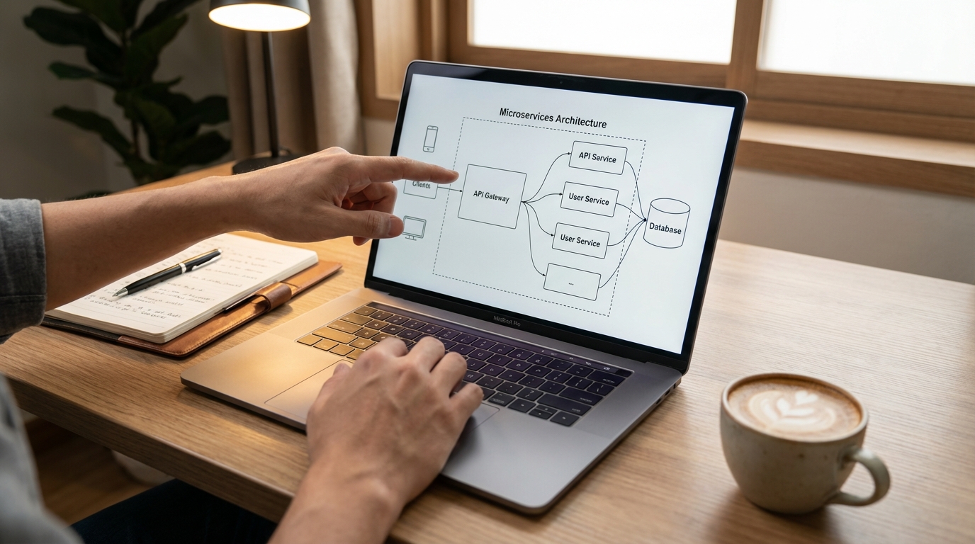 Architecture review on laptop